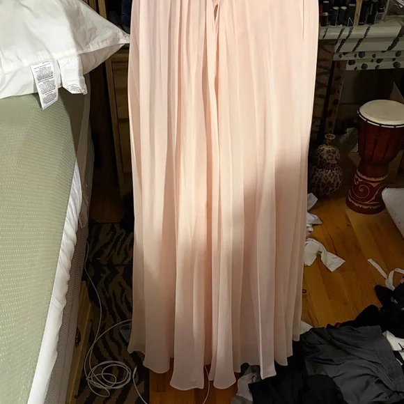 Amsale Halter Pink Dress Gown - 8 - Picture 6 of 7